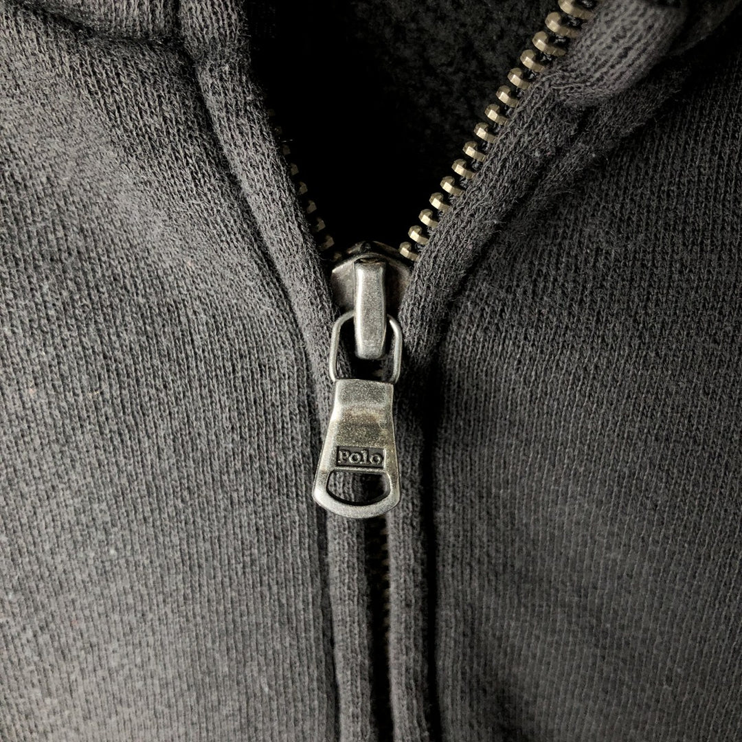 Ralph Lauren POLO by Ralph Lauren full zip sweatshirt, men's size L cotton black type Vintage Second Hand