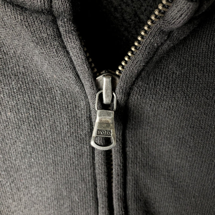 Ralph Lauren POLO by Ralph Lauren full zip sweatshirt, men's size L cotton black type Vintage Second Hand