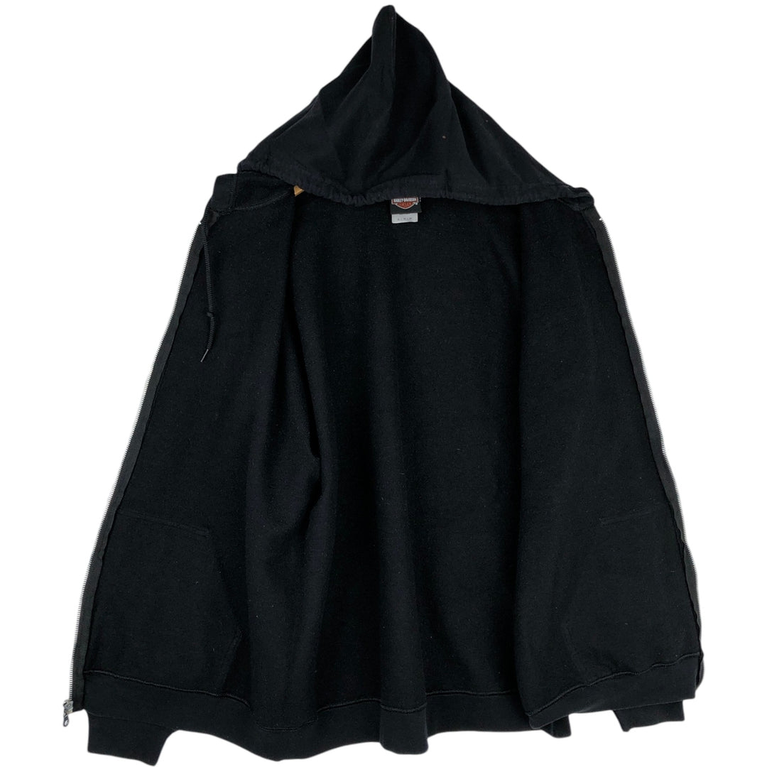 Harley-Davidson Men's Full-Zip Hoodie (XL) cotton black type Vintage Second Hand