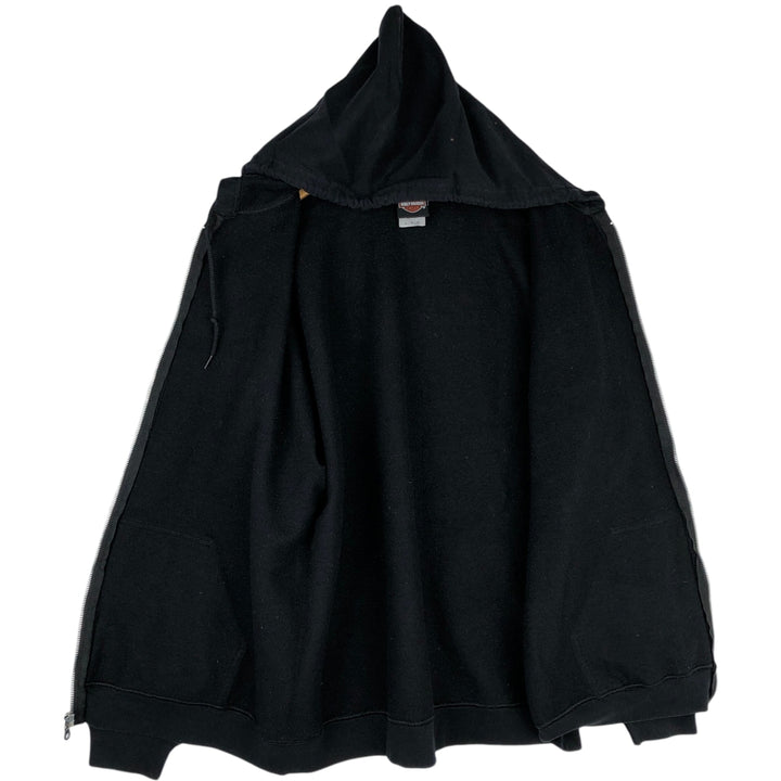 Harley-Davidson Men's Full-Zip Hoodie (XL) cotton black type Vintage Second Hand