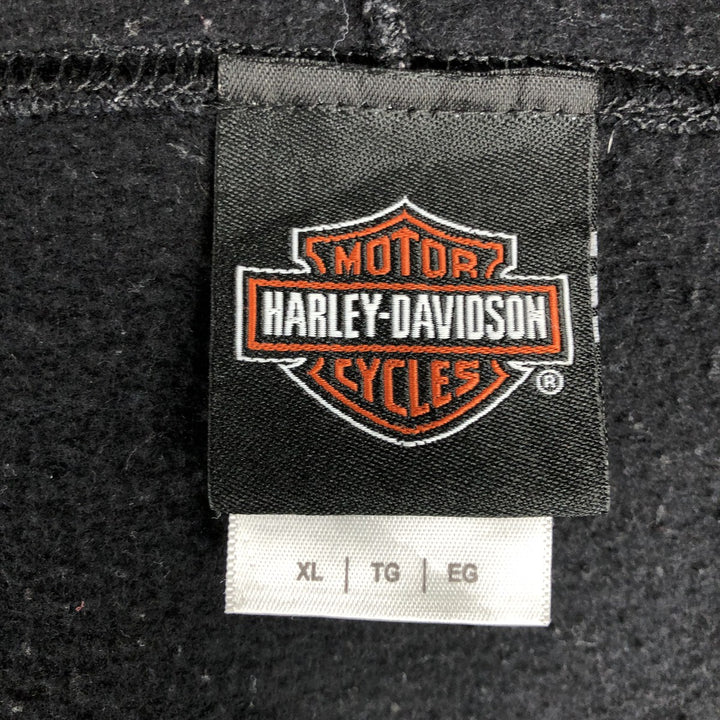 Harley-Davidson Men's Full-Zip Hoodie (XL) cotton black type Vintage Second Hand