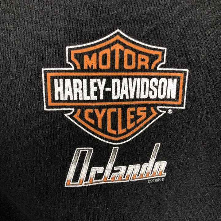Harley-Davidson Men's Full-Zip Hoodie (XL) cotton black type Vintage Second Hand