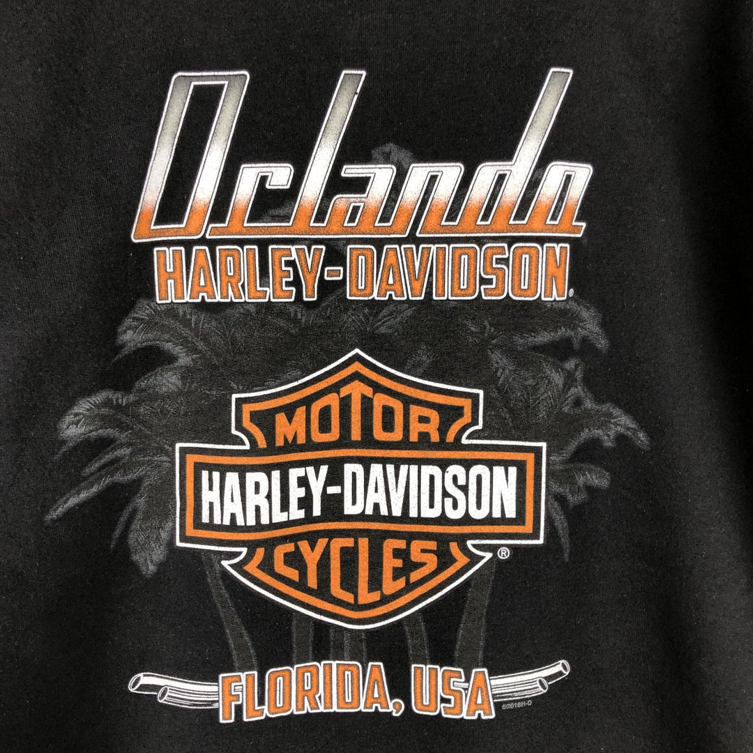 Harley-Davidson Men's Full-Zip Hoodie (XL) cotton black type Vintage Second Hand