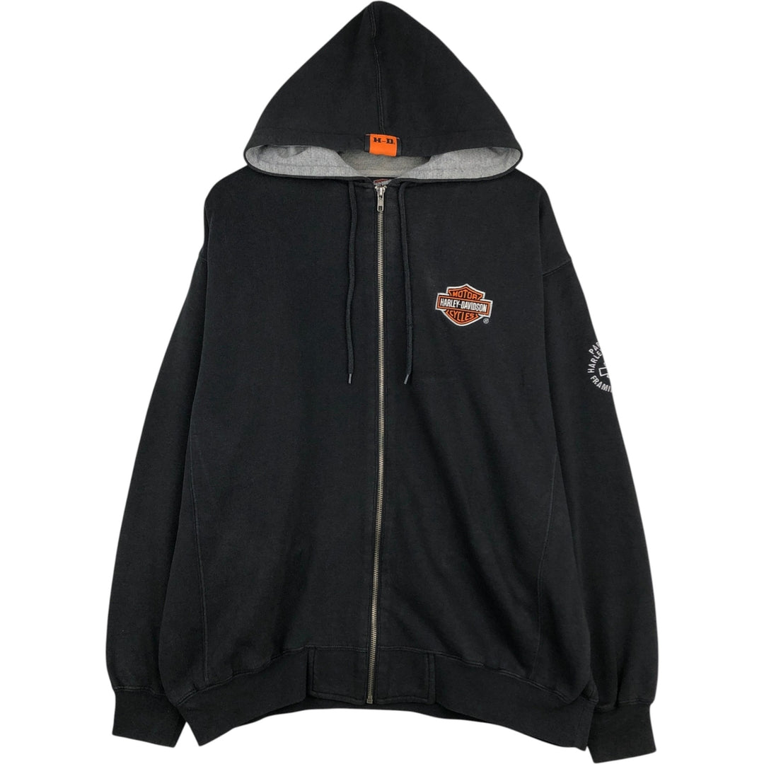 Harley-Davidson Sweat Full Zip Hoodie Men's XXL unclear black type Vintage Second Hand