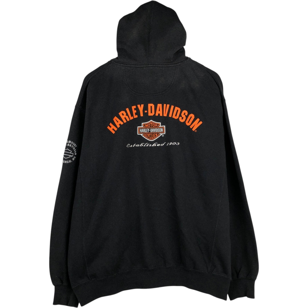 Harley-Davidson Sweat Full Zip Hoodie Men's XXL unclear black type Vintage Second Hand
