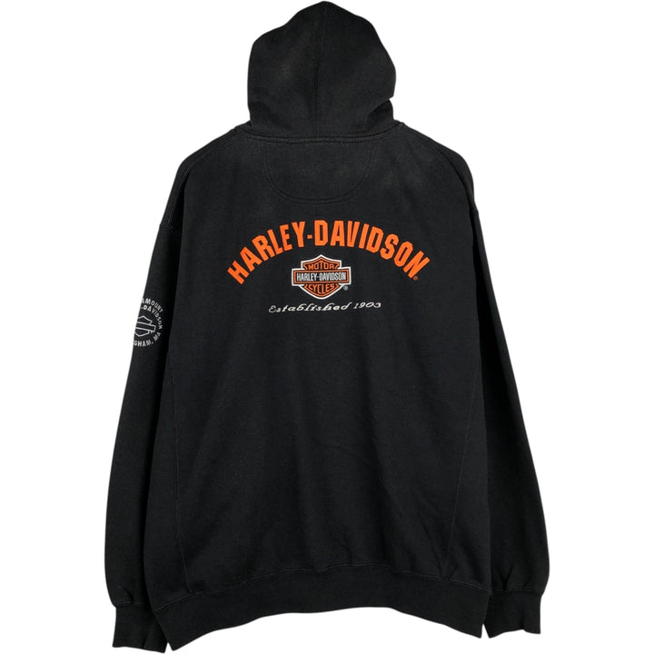 Harley-Davidson Sweat Full Zip Hoodie Men's XXL unclear black type Vintage Second Hand