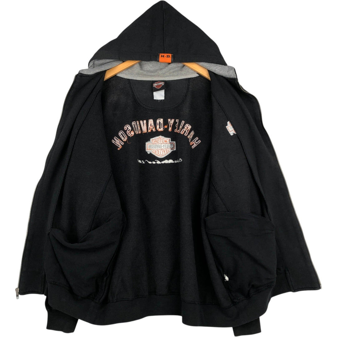 Harley-Davidson Sweat Full Zip Hoodie Men's XXL unclear black type Vintage Second Hand