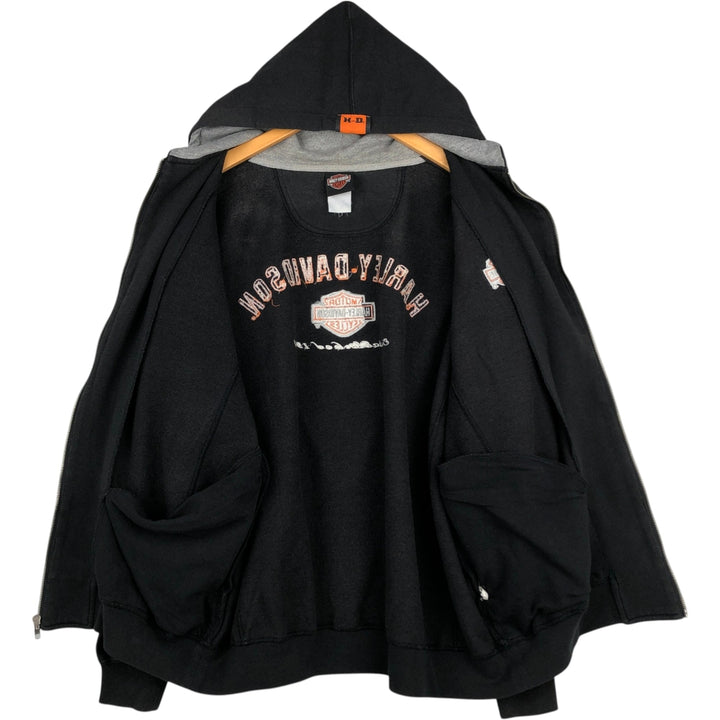 Harley-Davidson Sweat Full Zip Hoodie Men's XXL unclear black type Vintage Second Hand