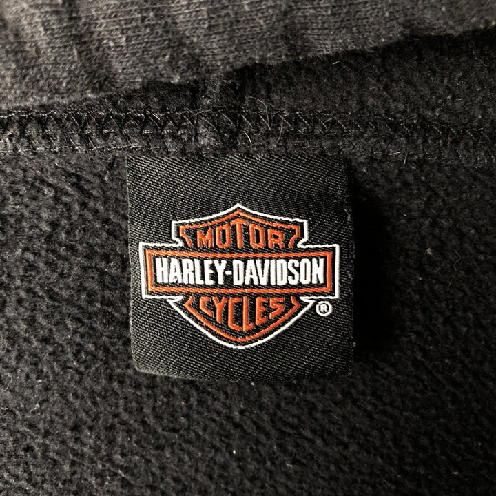 Harley-Davidson Sweat Full Zip Hoodie Men's L size cotton black type Vintage Second Hand