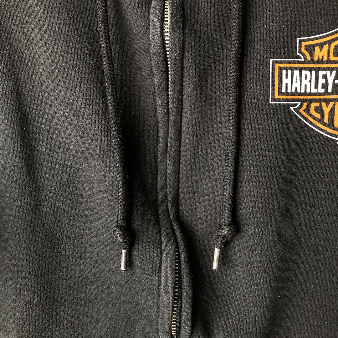 Harley-Davidson Sweat Full Zip Hoodie Men's L size cotton black type Vintage Second Hand