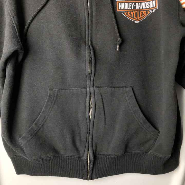 Harley-Davidson Sweat Full Zip Hoodie Men's L size cotton black type Vintage Second Hand