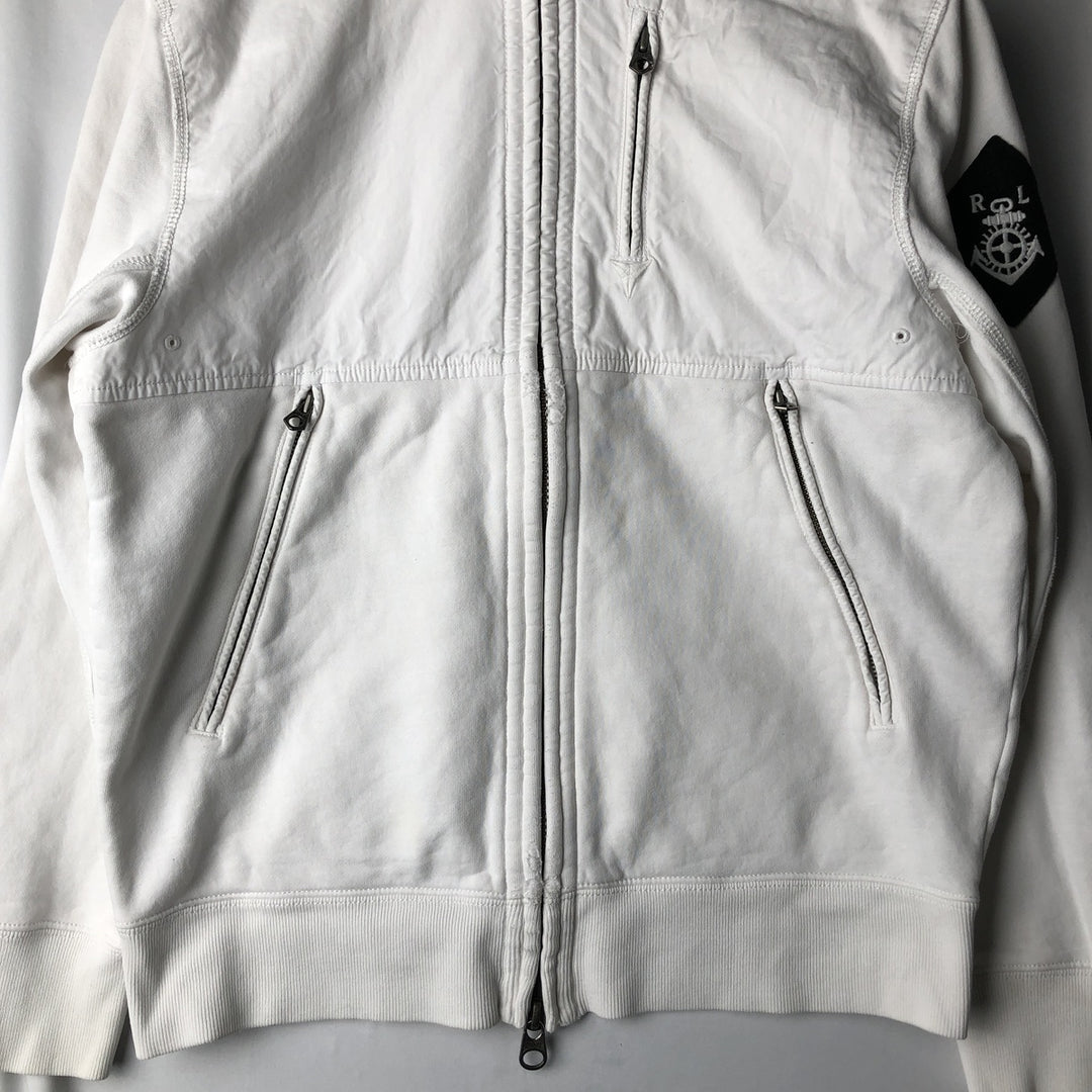 Ralph Lauren POLO by Ralph Lauren full zip sweatshirt, men's size S cotton white type Vintage Second Hand