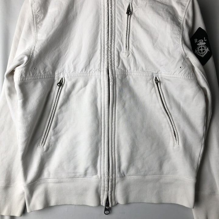 Ralph Lauren POLO by Ralph Lauren full zip sweatshirt, men's size S cotton white type Vintage Second Hand