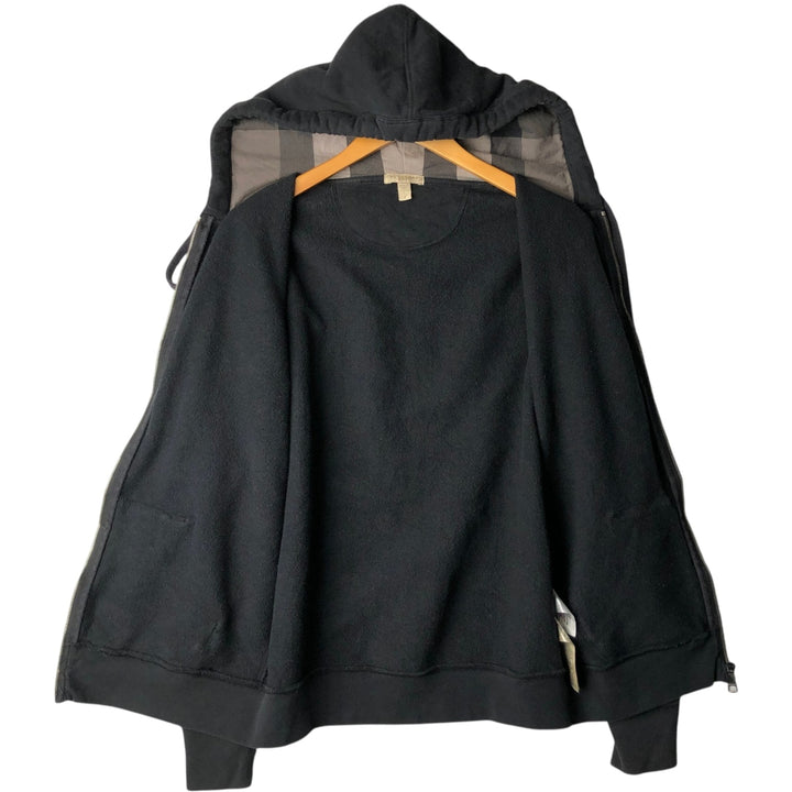 Burberry's BRIT Sweat Full-Zip Hoodie, Men's Size L (approx.) cotton black type Vintage Second Hand