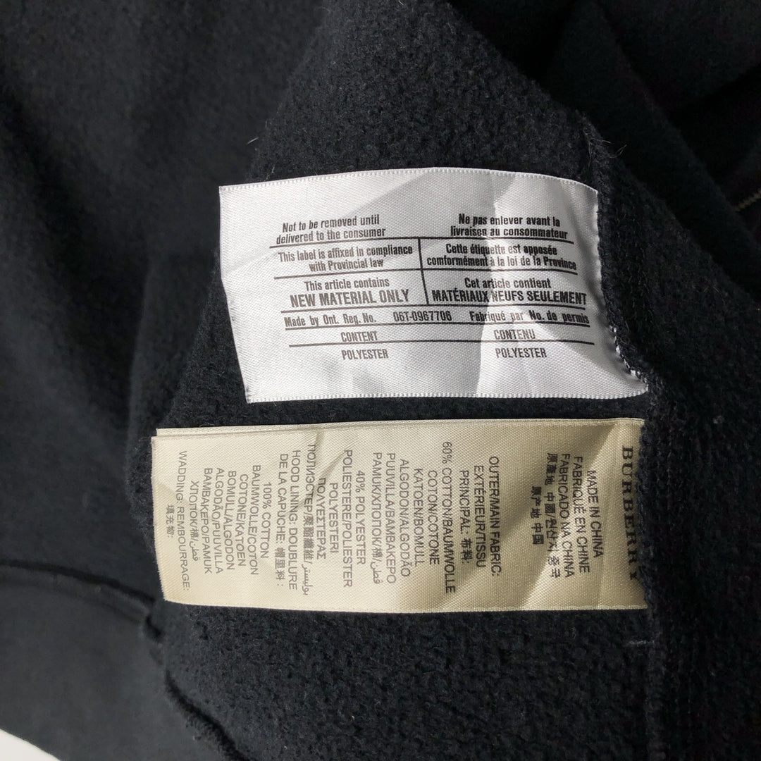 Burberry's BRIT Sweat Full-Zip Hoodie, Men's Size L (approx.) cotton black type Vintage Second Hand