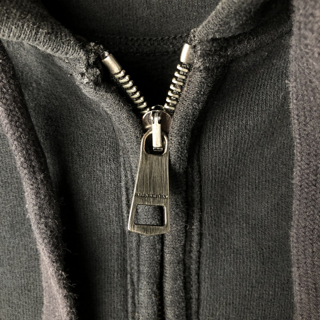 Burberry's BRIT Sweat Full-Zip Hoodie, Men's Size L (approx.) cotton black type Vintage Second Hand