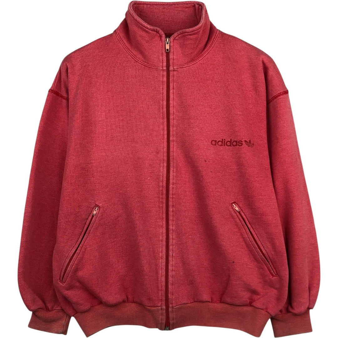 80s-90'S Adidas full-zip sweatshirt, Italian made, men's size L equivalent, vintage. cotton pink type Vintage Second Hand