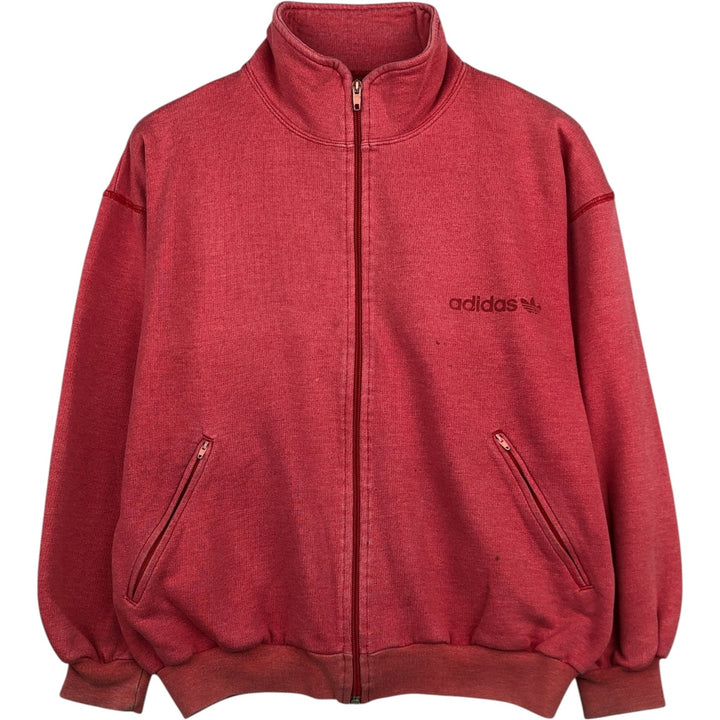 80s-90'S Adidas full-zip sweatshirt, Italian made, men's size L equivalent, vintage. cotton pink type Vintage Second Hand