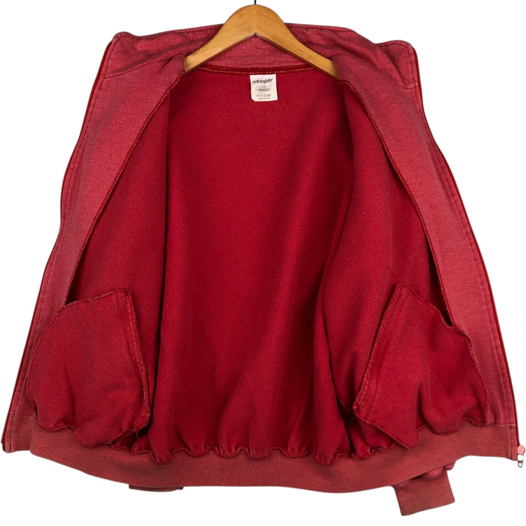 80s-90'S Adidas full-zip sweatshirt, Italian made, men's size L equivalent, vintage. cotton pink type Vintage Second Hand