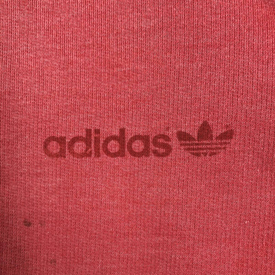 80s-90'S Adidas full-zip sweatshirt, Italian made, men's size L equivalent, vintage. cotton pink type Vintage Second Hand