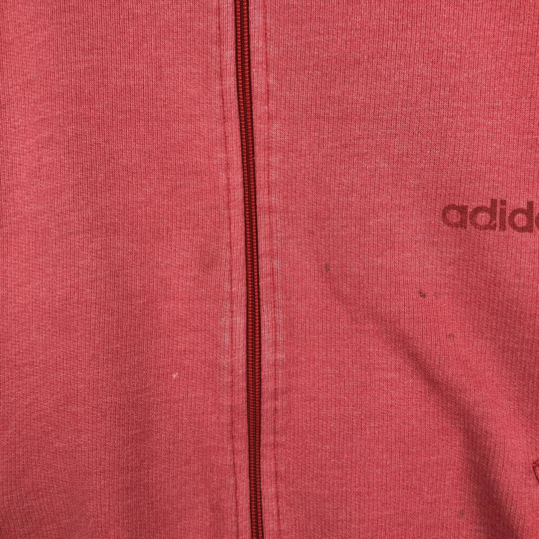 80s-90'S Adidas full-zip sweatshirt, Italian made, men's size L equivalent, vintage. cotton pink type Vintage Second Hand