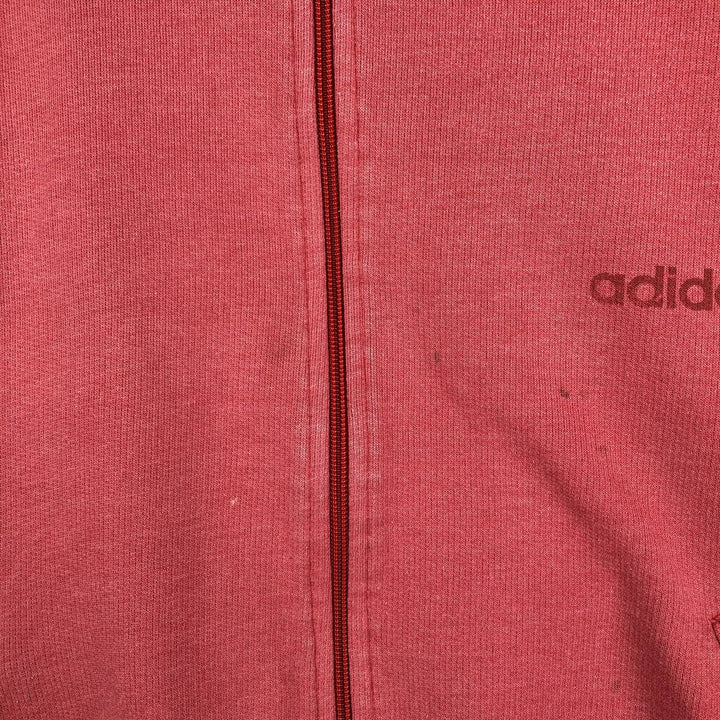80s-90'S Adidas full-zip sweatshirt, Italian made, men's size L equivalent, vintage. cotton pink type Vintage Second Hand