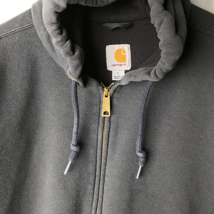 Carhartt Sweat Full Zip Hoodie Men's L size cotton gray type Vintage Second Hand