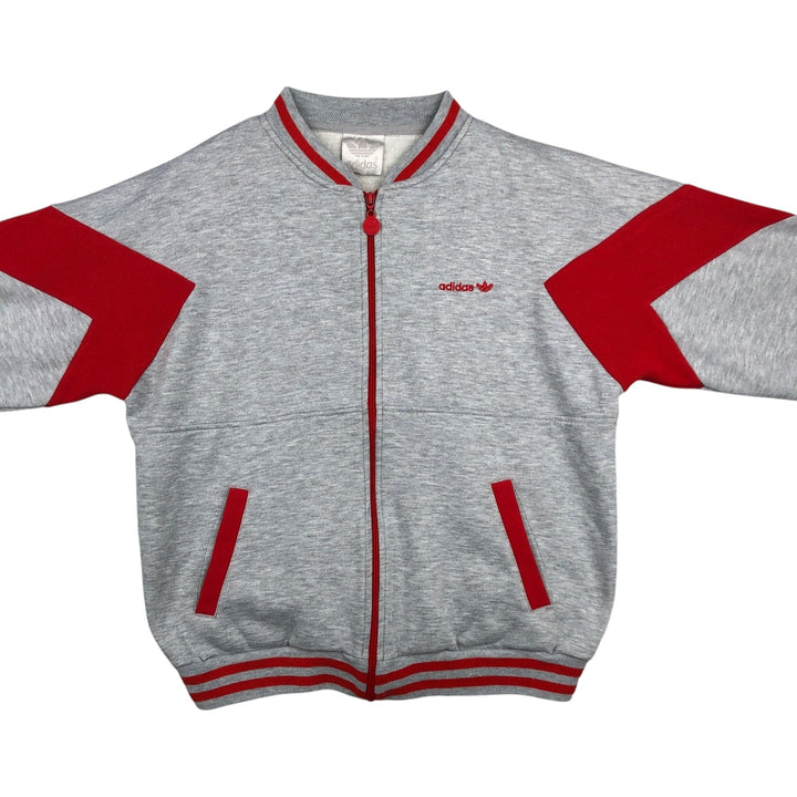 80'S Adidas Trefoil Logo Full-Zip Sweatshirt, Men's Size L (approx.), Vintage unclear gray type Vintage Second Hand