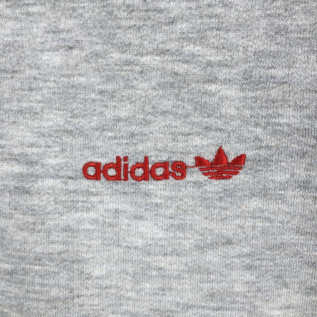 80'S Adidas Trefoil Logo Full-Zip Sweatshirt, Men's Size L (approx.), Vintage unclear gray type Vintage Second Hand