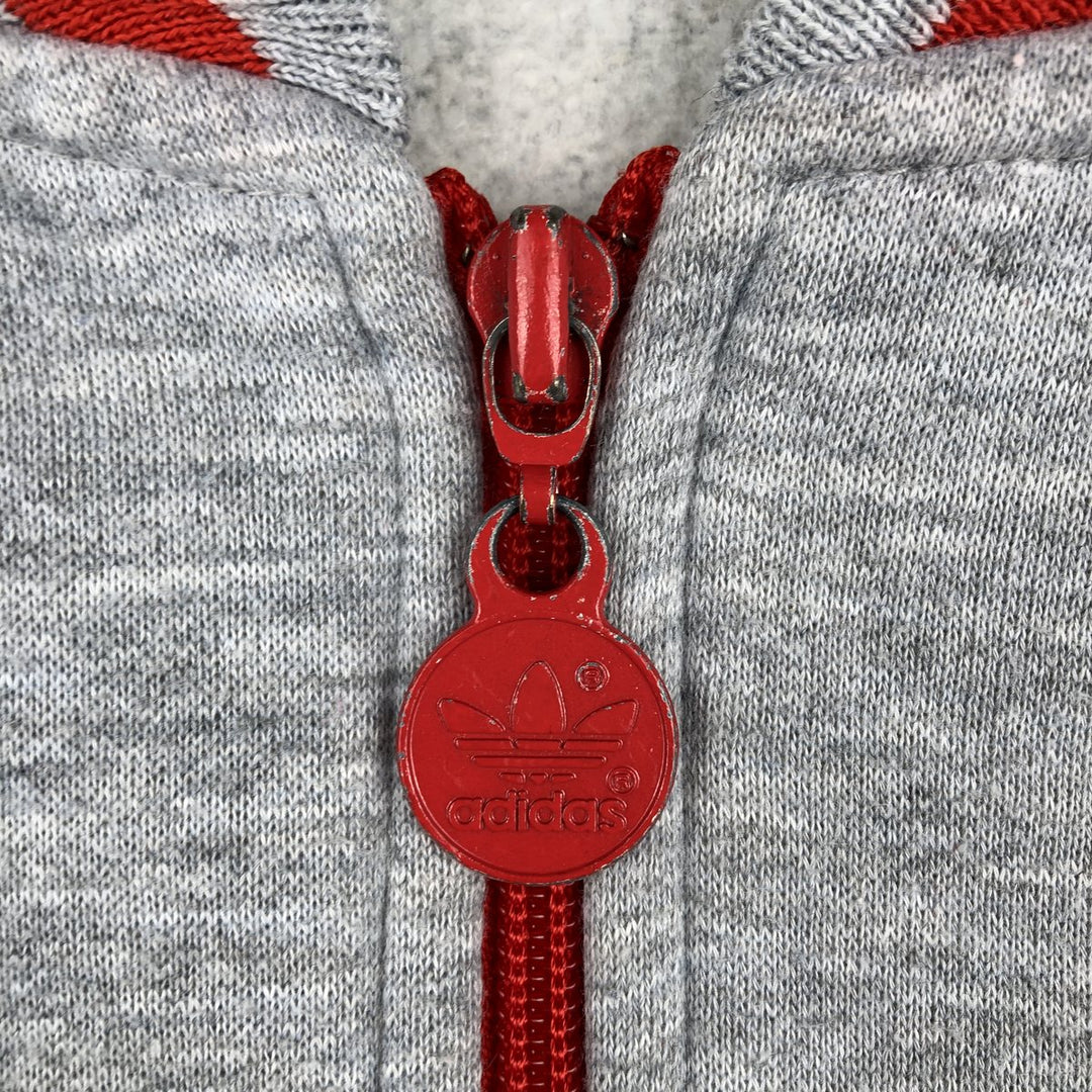 80'S Adidas Trefoil Logo Full-Zip Sweatshirt, Men's Size L (approx.), Vintage unclear gray type Vintage Second Hand