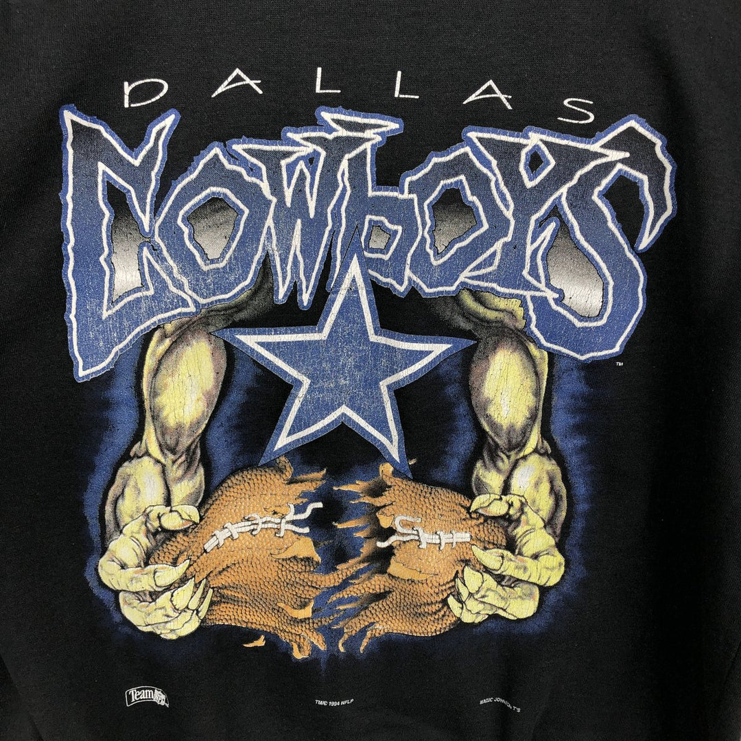 NFL Dallas Cowboys sweatshirt, men's size L (approx.) polyester black type Vintage Second Hand