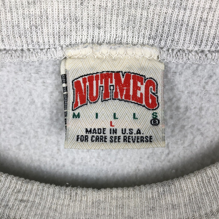 90'S Nutmeg Mills 5 TIME SUPERBOWL CHAMPIONS Print Sweatshirt, Made in USA, Men's Size L (approx.), Vintage cotton gray type Vintage Second Hand