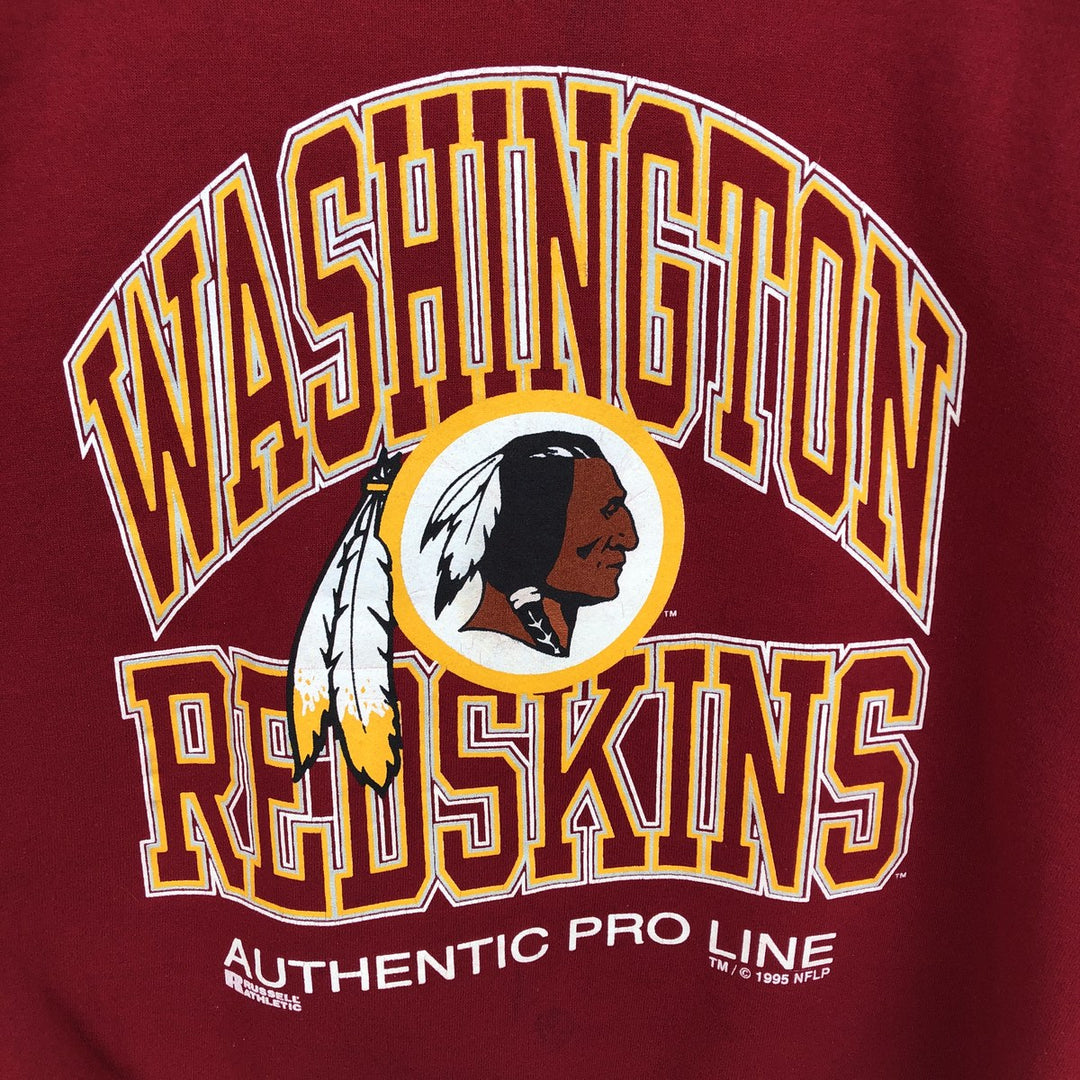 90'S Russell NFL Washington Redskins Print Sweatshirt, Made in USA, Men's XL (approx.), Vintage cotton red type Vintage Second Hand