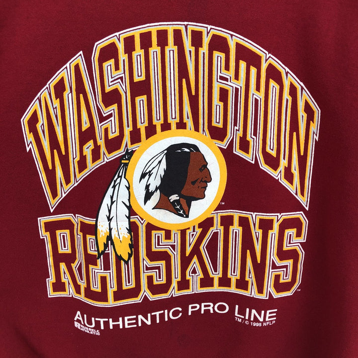 90'S Russell NFL Washington Redskins Print Sweatshirt, Made in USA, Men's XL (approx.), Vintage cotton red type Vintage Second Hand