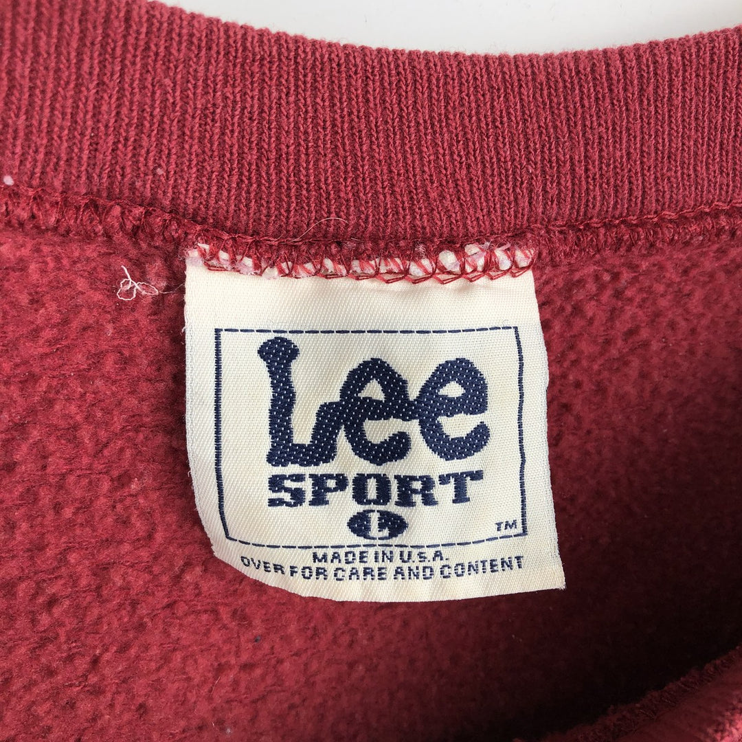 90'S Lee SPORT NFL Washington Redskins Print Sweatshirt, Made in USA, Men's Size L (approx.) cotton wine-red Vintage Second Hand