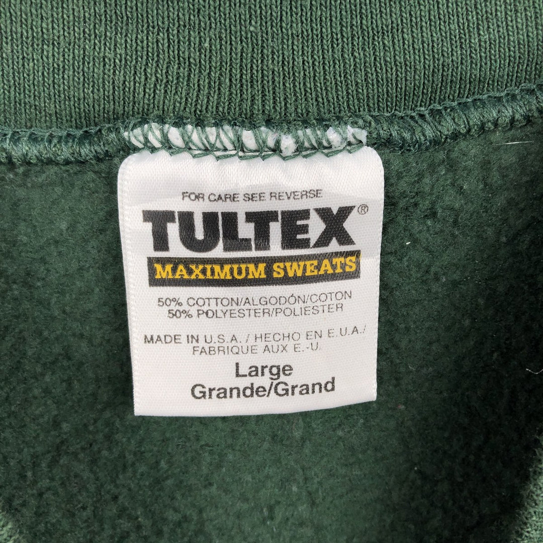 90'S TULTEX NFL Green Bay Packers Print Sweatshirt, Made in USA, Men's Size L (Equivalent), Vintage cotton Green type dark green Vintage Second Hand