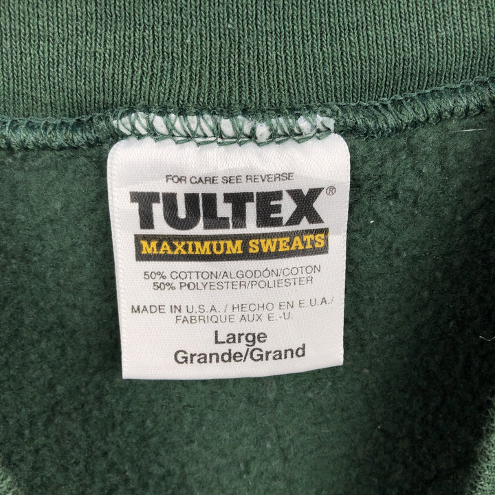 90'S TULTEX NFL Green Bay Packers Print Sweatshirt, Made in USA, Men's Size L (Equivalent), Vintage cotton Green type dark green Vintage Second Hand