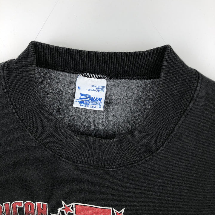 90'S SALEM NFL Pittsburgh Steelers Print Sweatshirt, Made in USA, Men's Size M (Equivalent), Vintage cotton black type Vintage Second Hand