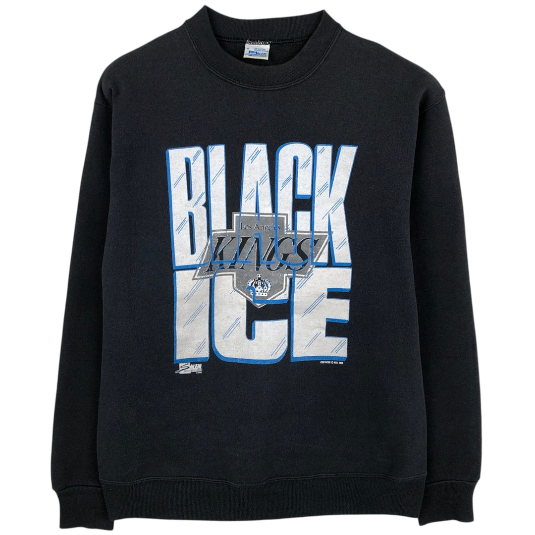 90'S Salem Sportswear NHLOLOSANGELESKINGS Los Angeles Kings Sweatshirt, Made in USA, Men's Size M (approx.) cotton black type Vintage Second Hand