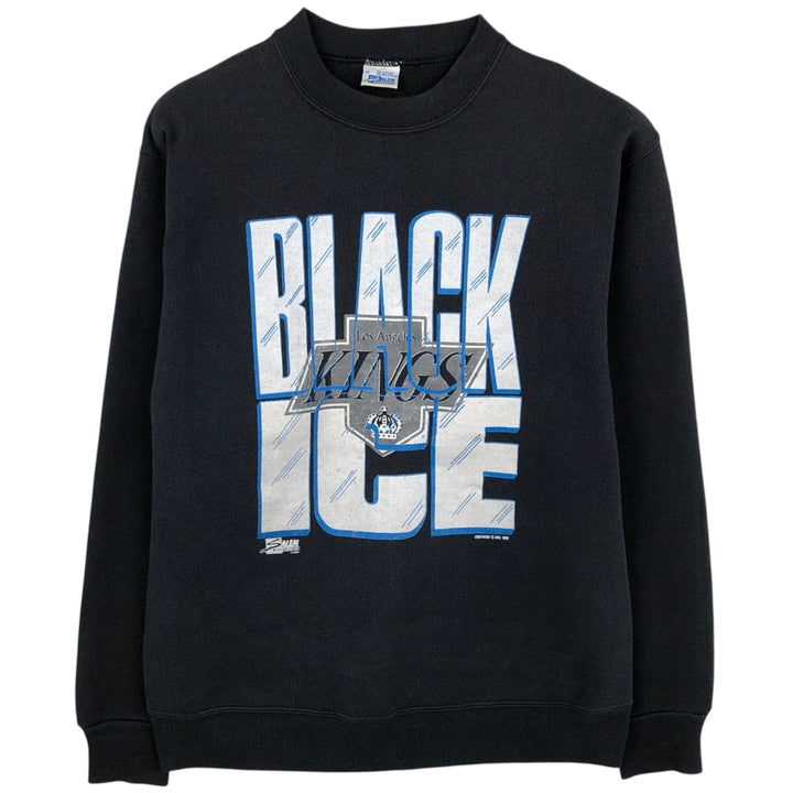 90'S Salem Sportswear NHLOLOSANGELESKINGS Los Angeles Kings Sweatshirt, Made in USA, Men's Size M (approx.) cotton black type Vintage Second Hand