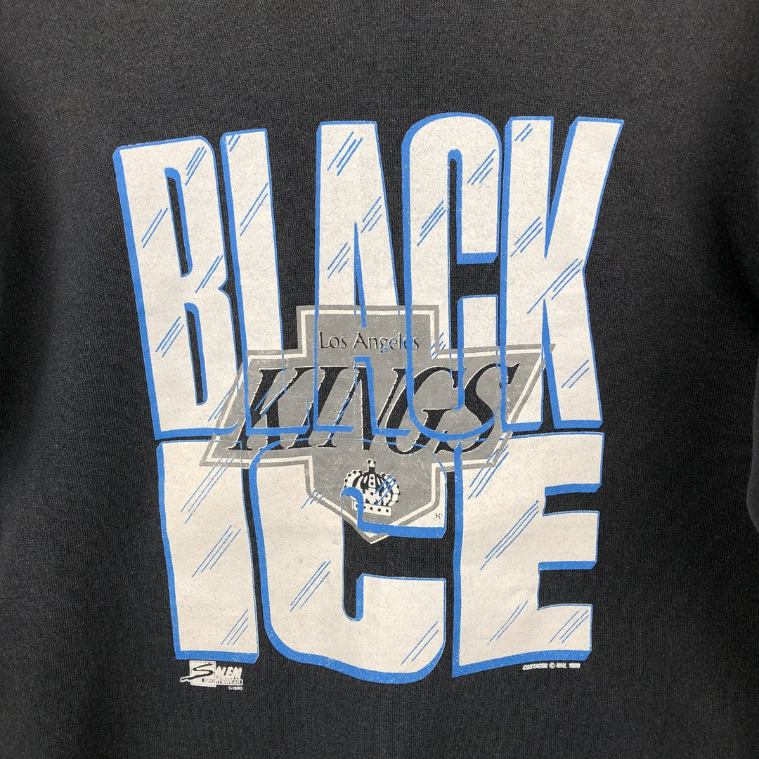 90'S Salem Sportswear NHLOLOSANGELESKINGS Los Angeles Kings Sweatshirt, Made in USA, Men's Size M (approx.) cotton black type Vintage Second Hand