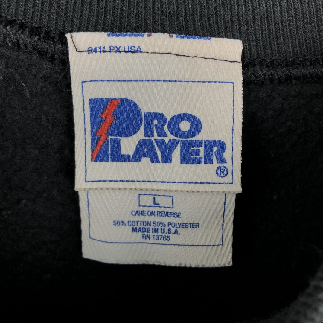 PRO PLAYER NFL ATLANTA FALCONS printed sweatshirt, made in USA, men's size L equivalent. cotton black type Vintage Second Hand