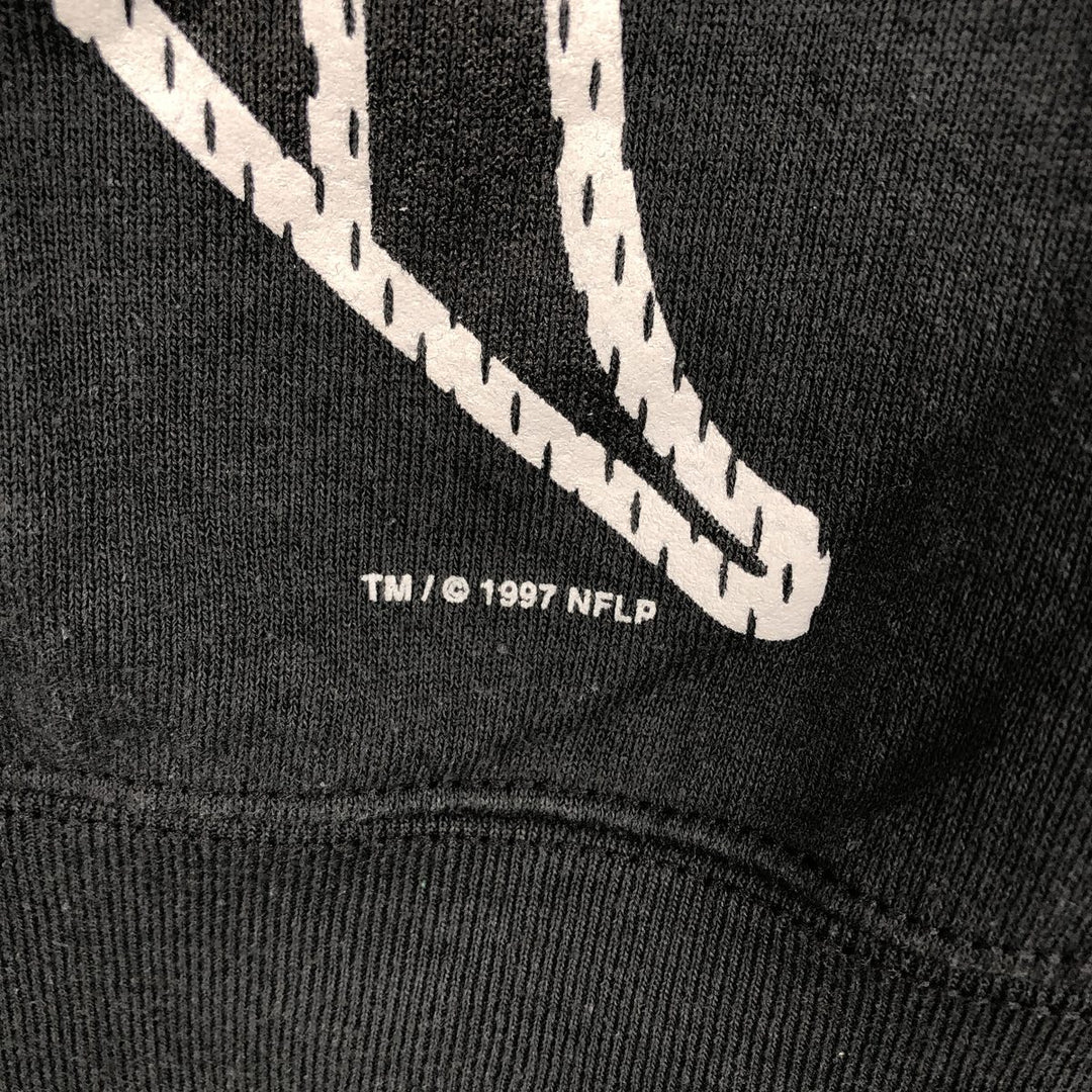 PRO PLAYER NFL ATLANTA FALCONS printed sweatshirt, made in USA, men's size L equivalent. cotton black type Vintage Second Hand