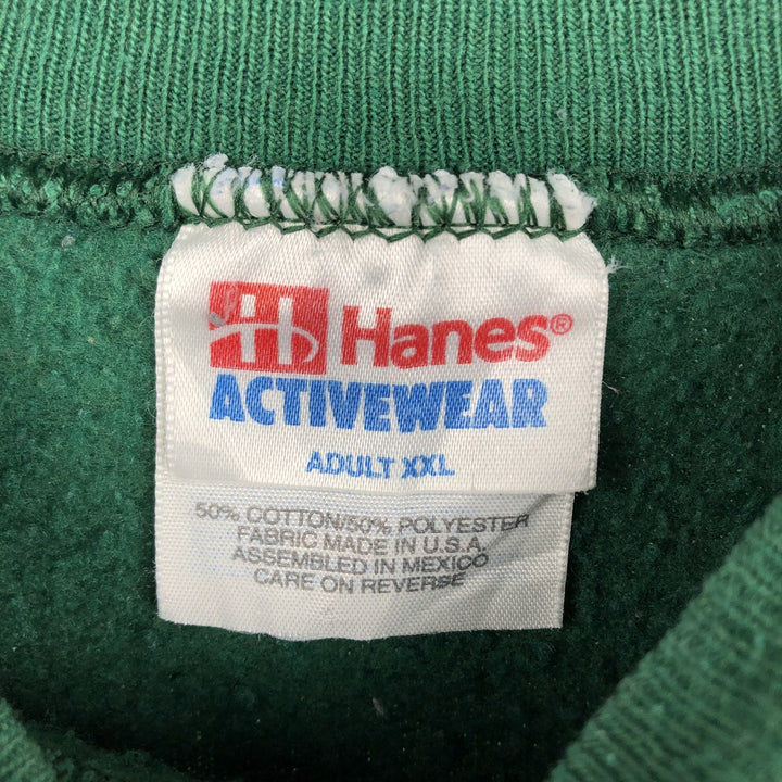 Hanes ACTIVEWEAR Printed Sweatshirt, Made in USA, Men's XXL equivalent. cotton green type Vintage Second Hand