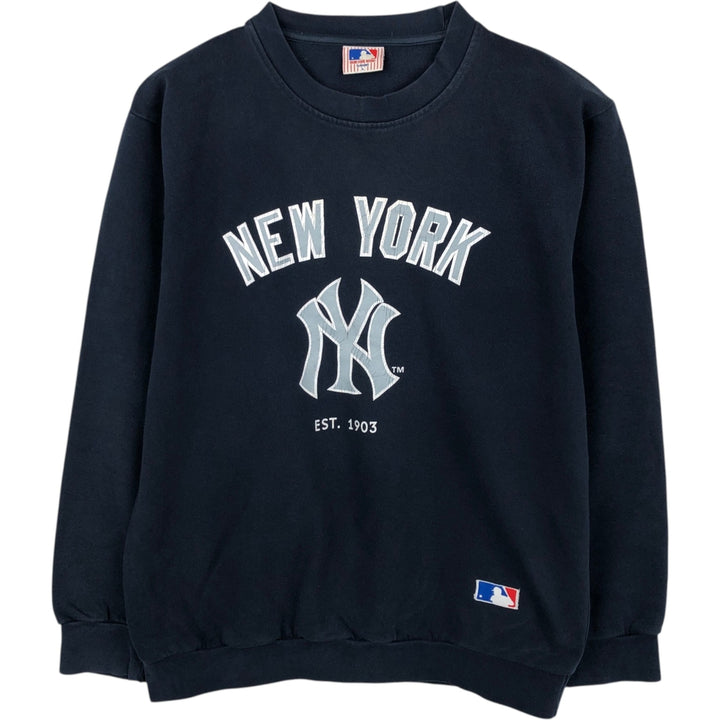 MLB New York Yankees sweatshirt, men's size L (approx.) cotton navy blue type Vintage Second Hand