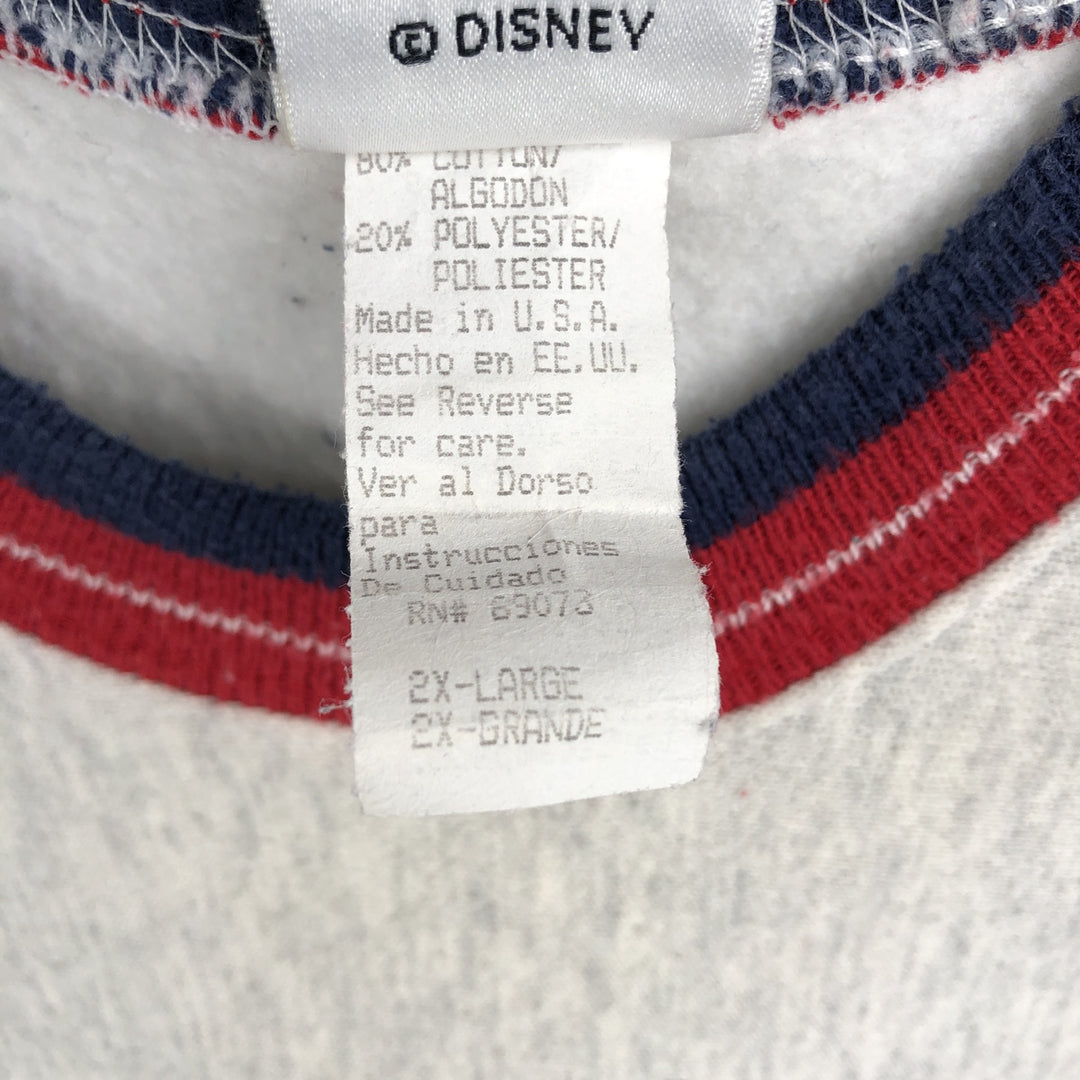 Vintage 90'S Disney Mickey Mouse character sweatshirt, made in the USA, men's size XXL cotton gray type Vintage Second Hand