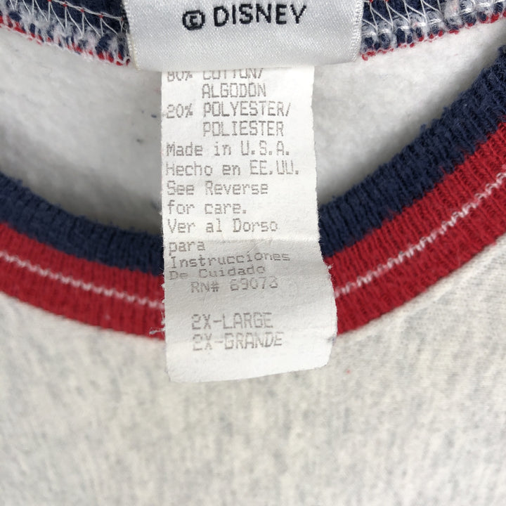Vintage 90'S Disney Mickey Mouse character sweatshirt, made in the USA, men's size XXL cotton gray type Vintage Second Hand