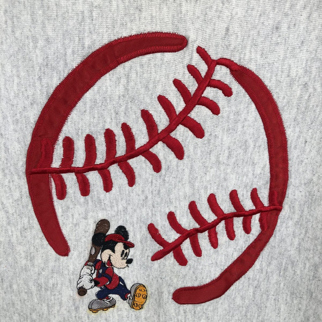 Vintage 90'S Disney Mickey Mouse character sweatshirt, made in the USA, men's size XXL cotton gray type Vintage Second Hand