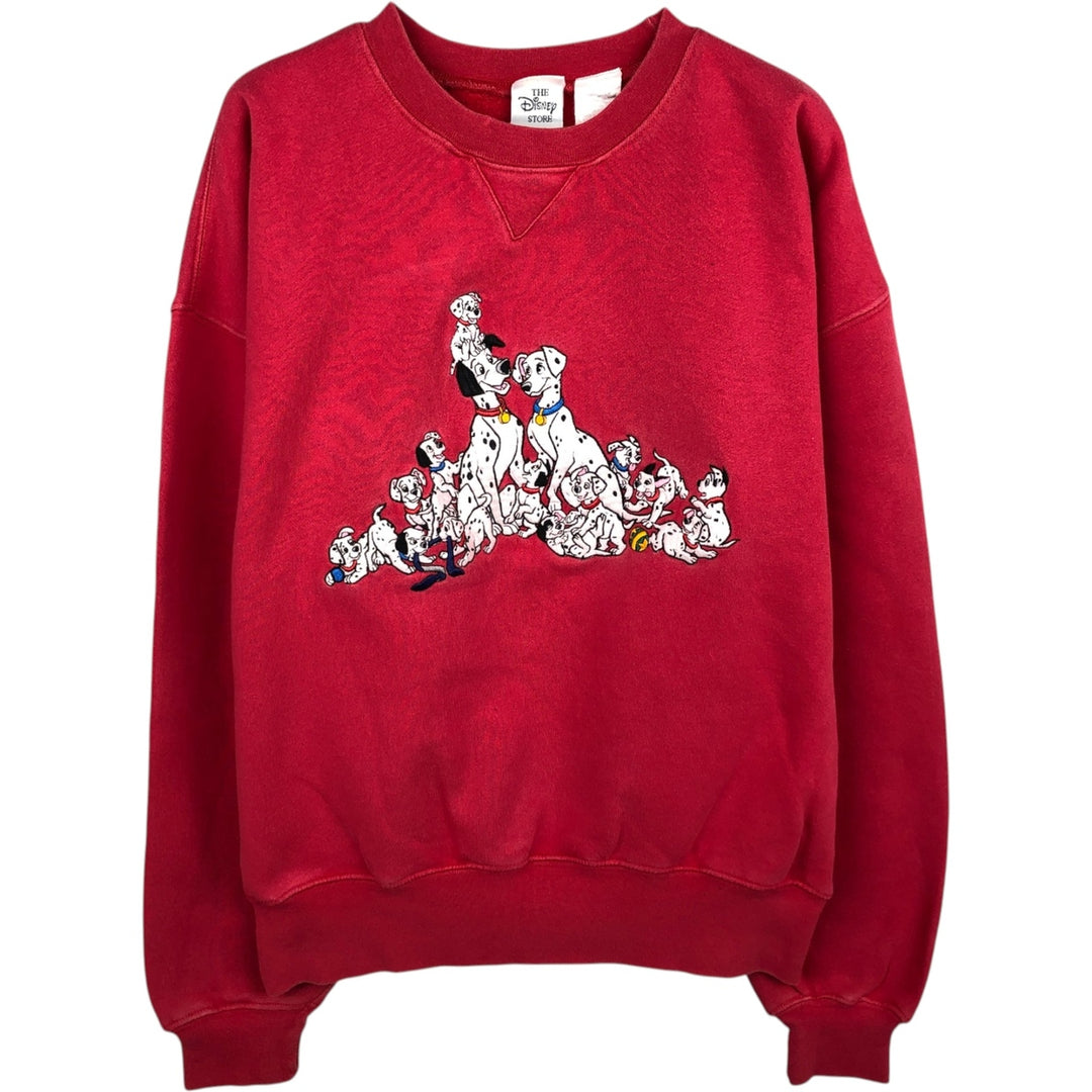 Disney Store 101 Dalmatians Character Sweatshirt, Men's Size L (Equivalent), Vintage cotton red type Vintage Second Hand