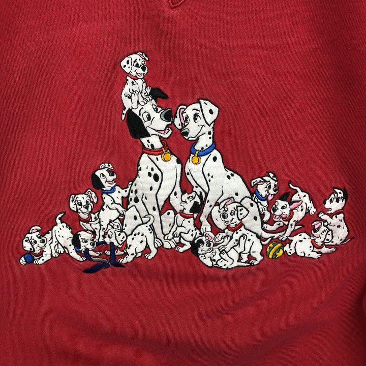Disney Store 101 Dalmatians Character Sweatshirt, Men's Size L (Equivalent), Vintage cotton red type Vintage Second Hand
